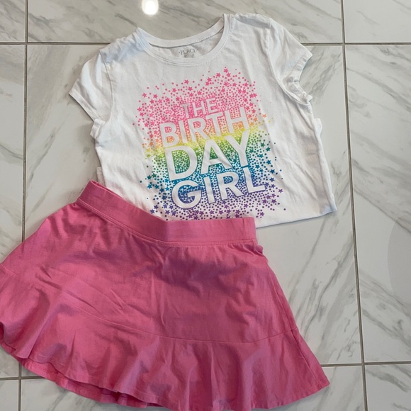 Girls Birthday skirt and shirt.